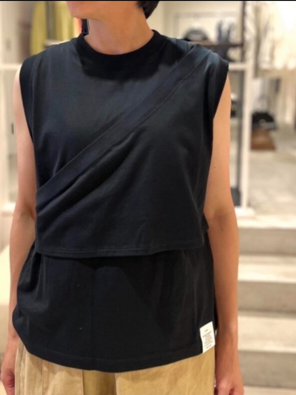 Hyke Black Asymmetrical Tank Small